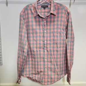 J.Crew | Pink and Blue Checkered Shirt | L